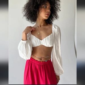 NWT Princess Polly PINK FLORAL crop top